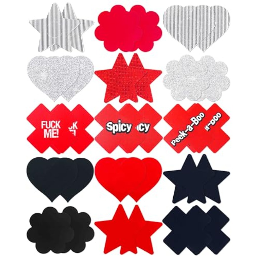 Nipple Cover Pasties - 15 Pairs Nipple Pasties Rave Nipple