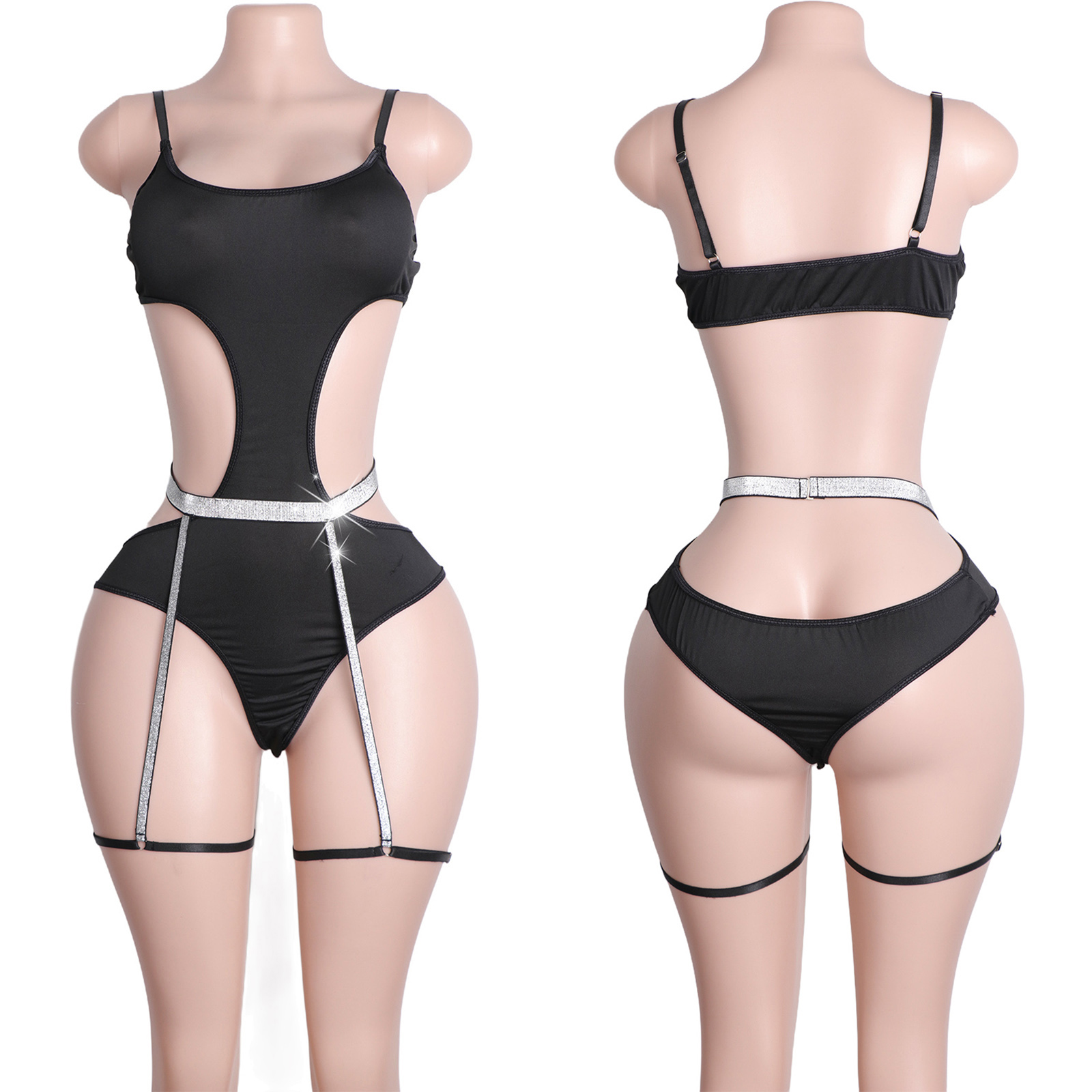 Custom Rhinestone Pole Dancewe – Garter Belt Set Bewertung und Preis