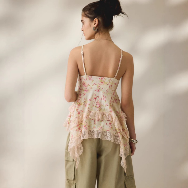 Vintage Floral Chiffon Cami To – Cami Top Lace Bewertung und Preis