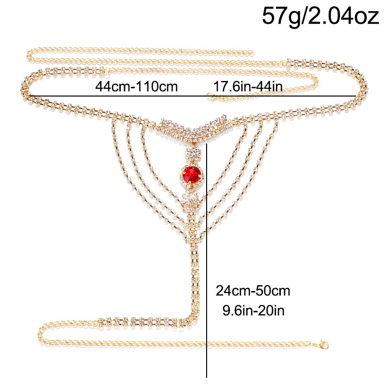 Crystal Rhinestone Body Chain  – Thong Bikini Women Bewertung und Preis