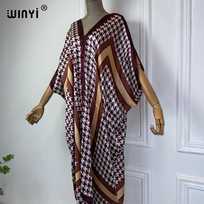 WINYI Summer african V-neck dr – Robe Silk Women Bewertung und Preis